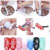 Double-Ended Nail Pen Nail Art Gradient Painting Sponge Silicone Nail Art Stamp Manicure Tool with Rhinestone Handle