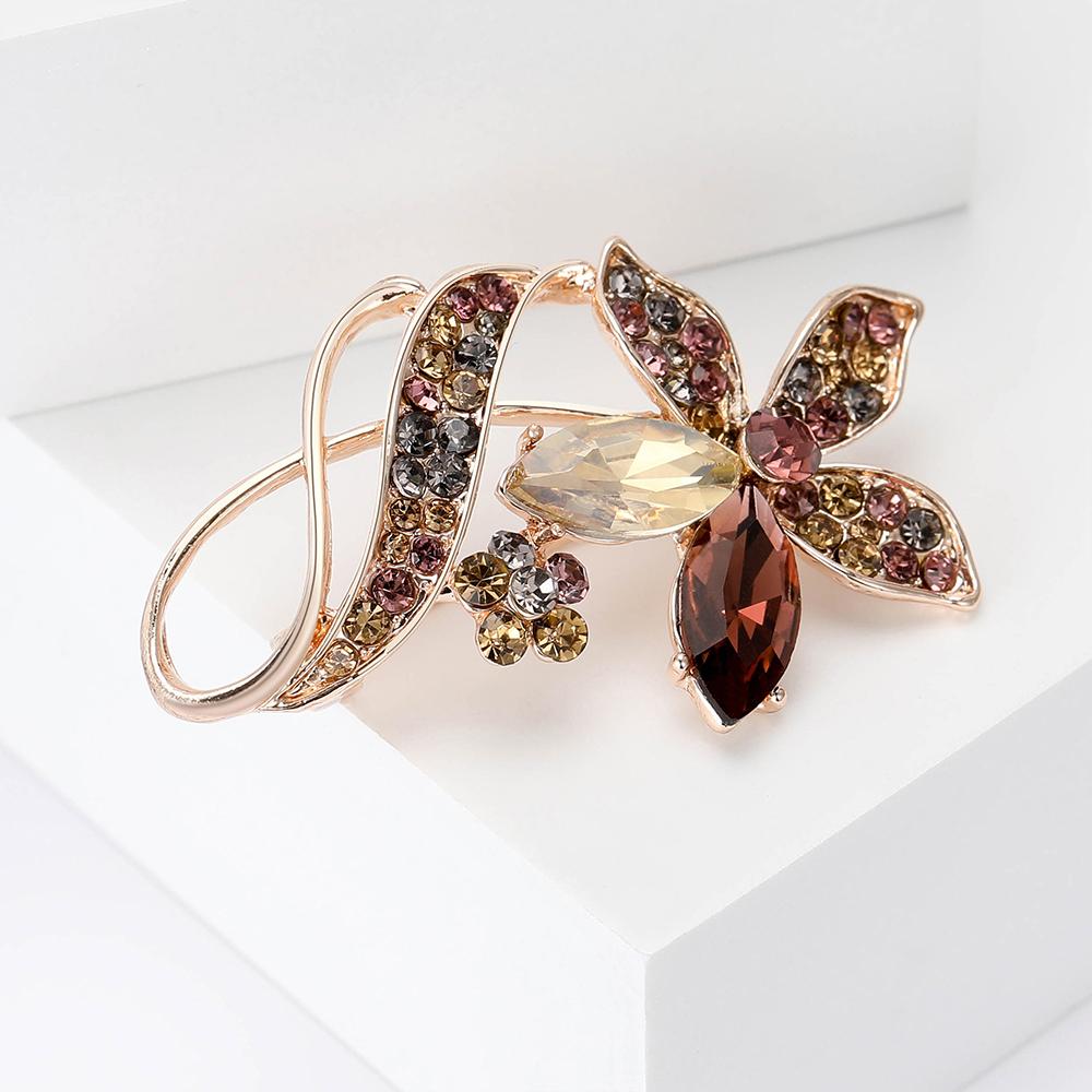 Женская хрустальная брошь-цветок, булавка, броши со стразами, свадебные украшения, подарки на лацкан