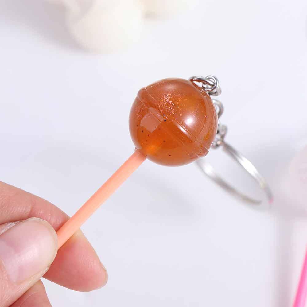 3D Food Lollipop Keychain Transparent Candy Key Rings Creative Simulation Lollipop Jewelry Gifts