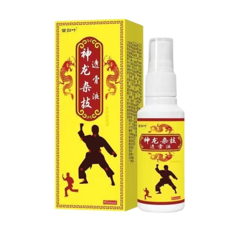 Спрей Miao Gui Ye Shen Long для акробатического расслабления костей и мышц шеи, плеч, талии и ног