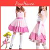 Elegant Super Mario Pink Princess Peach Costume Dress With Crown And Gloves Set