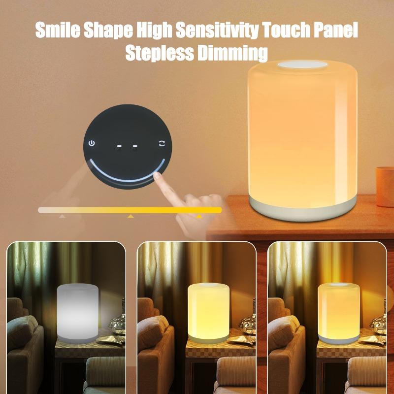 Перезаряжаемый интеллектуальный сенсорный ночник с индукционным диммером, интеллектуальная переносная лампа у кровати с возможностью регулировки яркости RGB, изменение цвета