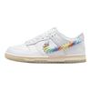 Детские кроссовки Dunk Low PS с радужным кружевом и галочкой, белые многоцветные, темно-пони, FN4862-100