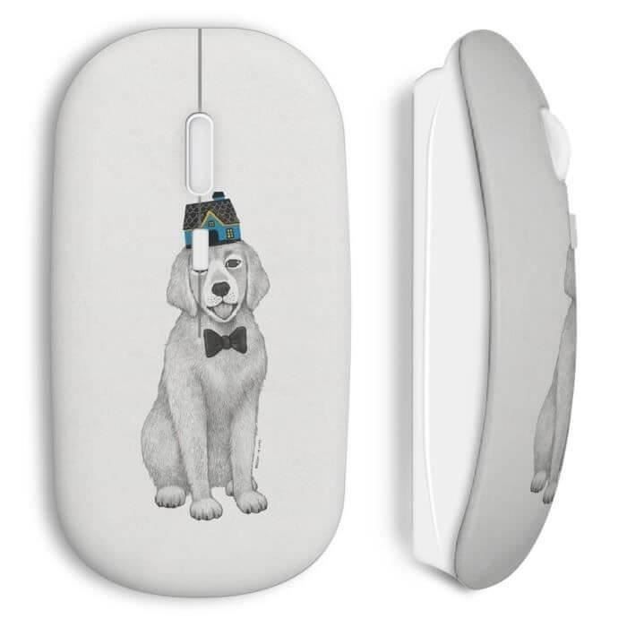 Беспроводная Мышь - Собака - Оригинальный Дизайн - Совместима с Mac и ПК - USB-Ключ в Комплекте - Белый
