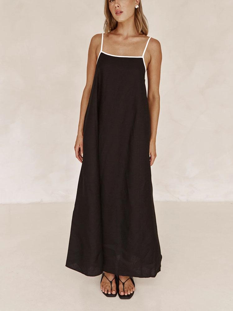 Модное цветное распашное платье с бретелькой на шее, 2024, однотонное, удобное, элегантное и красивое женское платье для отдыха