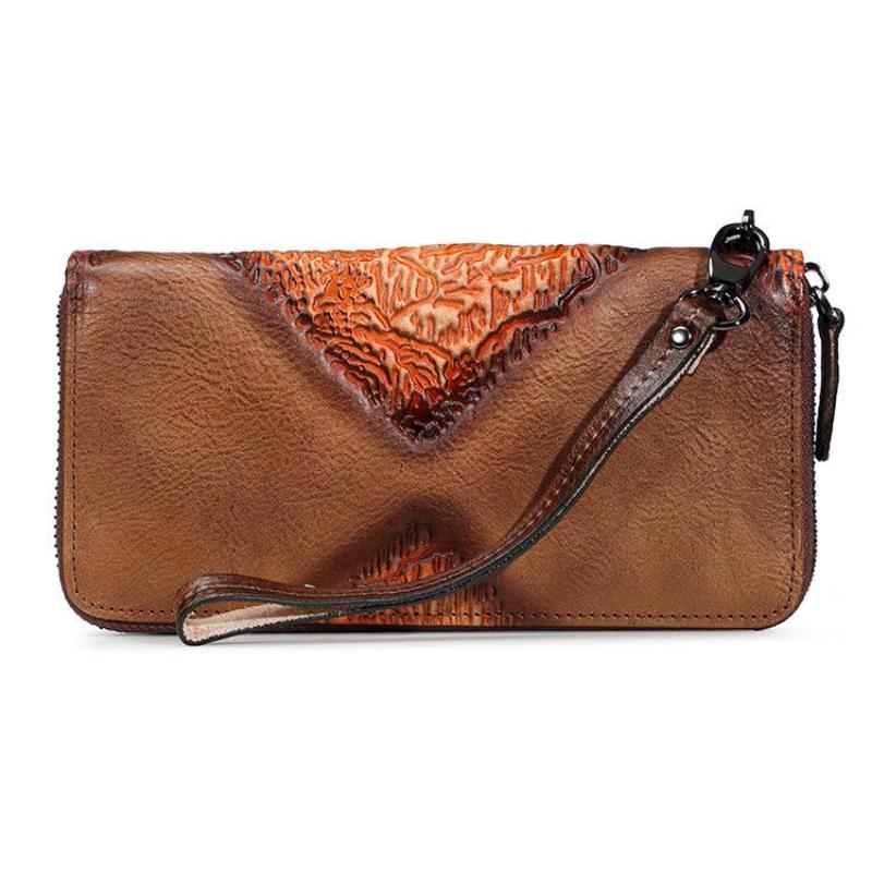 Johnature Ретро женский кошелек из воловьей кожи с держателем для карточек для отдыха ручной работы из натуральной кожи, длинные кошельки-клатчи, кошелек для телефона