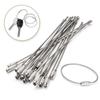 Stainless Steel Wire Keychain Ring Key Keyring Circle Rope Cable Loop Outdoor Camp Luggage Tag Screw