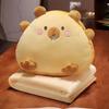 Stuffed Capybara Cartoon Hand Warmer Air Conditioning Blanket Office Backrest  Bedside