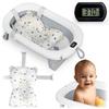 Foldable Bathtub for Children, Infants with Thermometer and Insert Ricokids RK-287 White and Gray