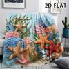 1Pc 2D FLAT Shorebird Shell Print Flannel Blanket,High quality Comfortable for All Seasons,Home Decor,Warmth and Comfort,Perfect for Christmas Gifts