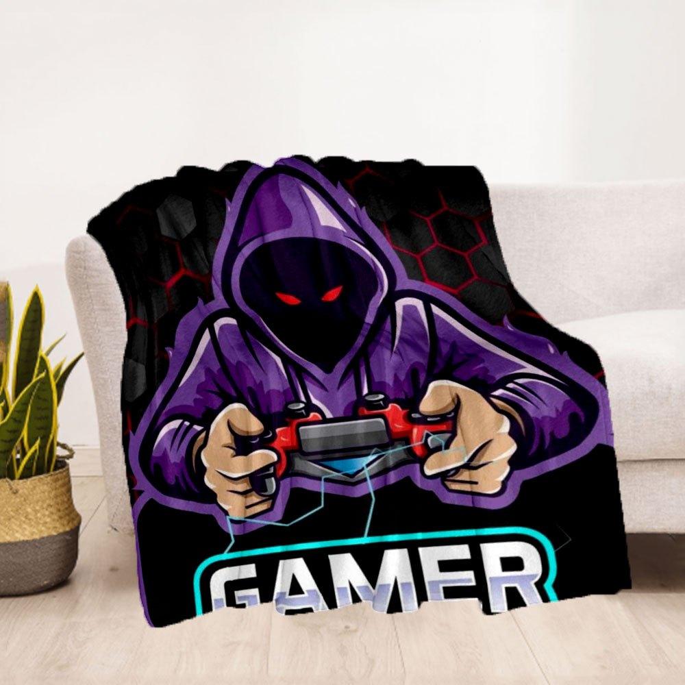 "Pro Gamer Hoodie: Purple Gaming Sweatshirt for Gamers"Blanket Flannel Throw Blanket for Sofa, Bed, Travel, Camping, Office, Couch, Chair, A