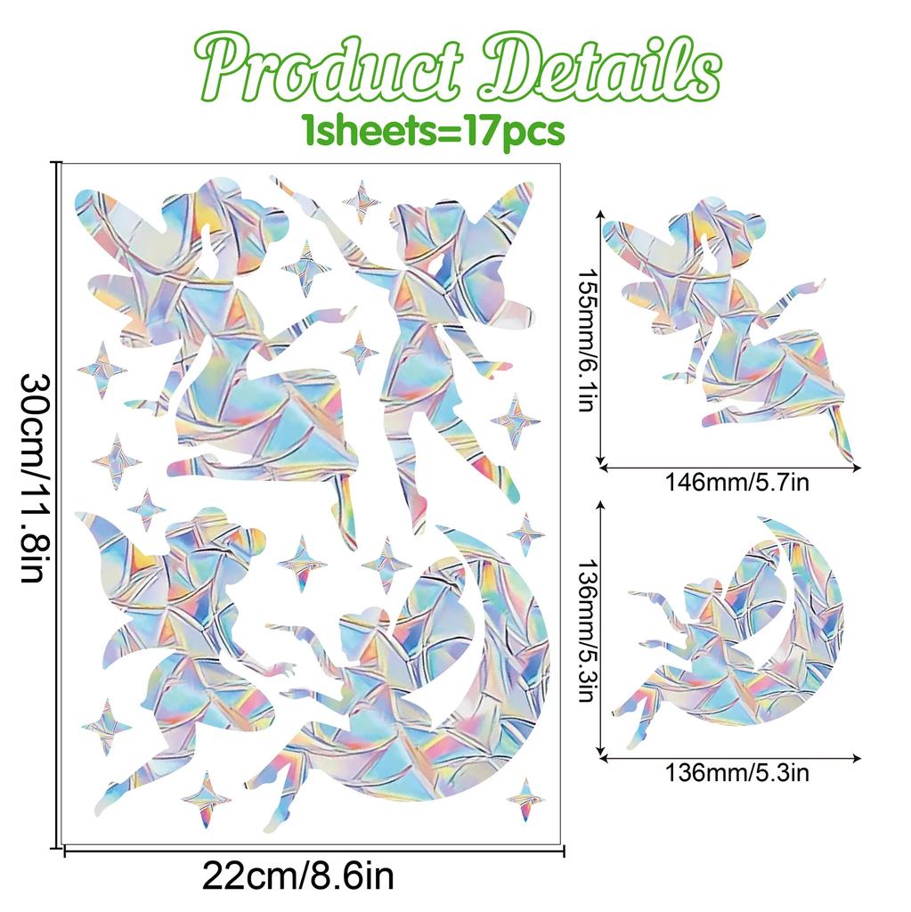 Christmas Rainbow Prism Static Cling Glass Stickers PVC Halloween Window Stickers Sun Catcher Decorative Films