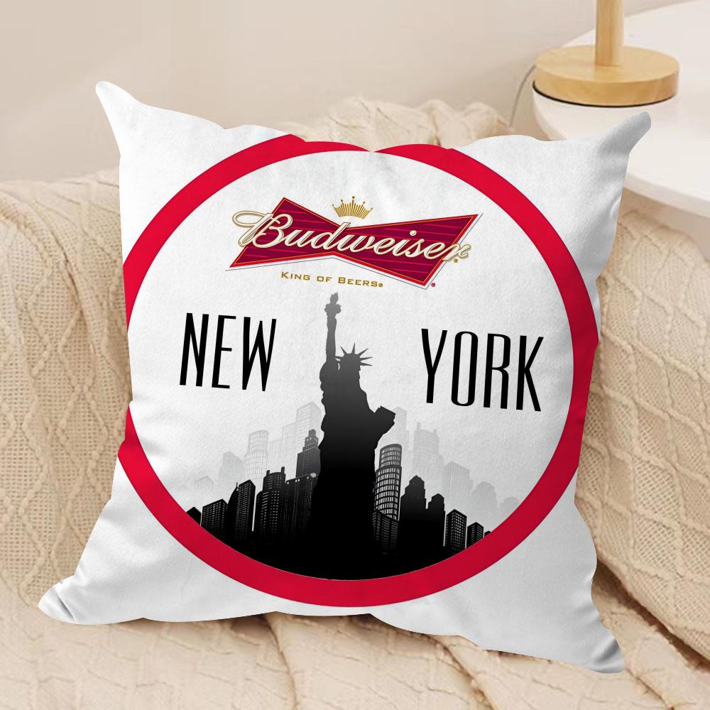 BBudweiser BBudvar Czech Cushion Cover Silky Short Plush DoubleSided Printed Pillow Case for Sofa All Seasons Home Decor Gift