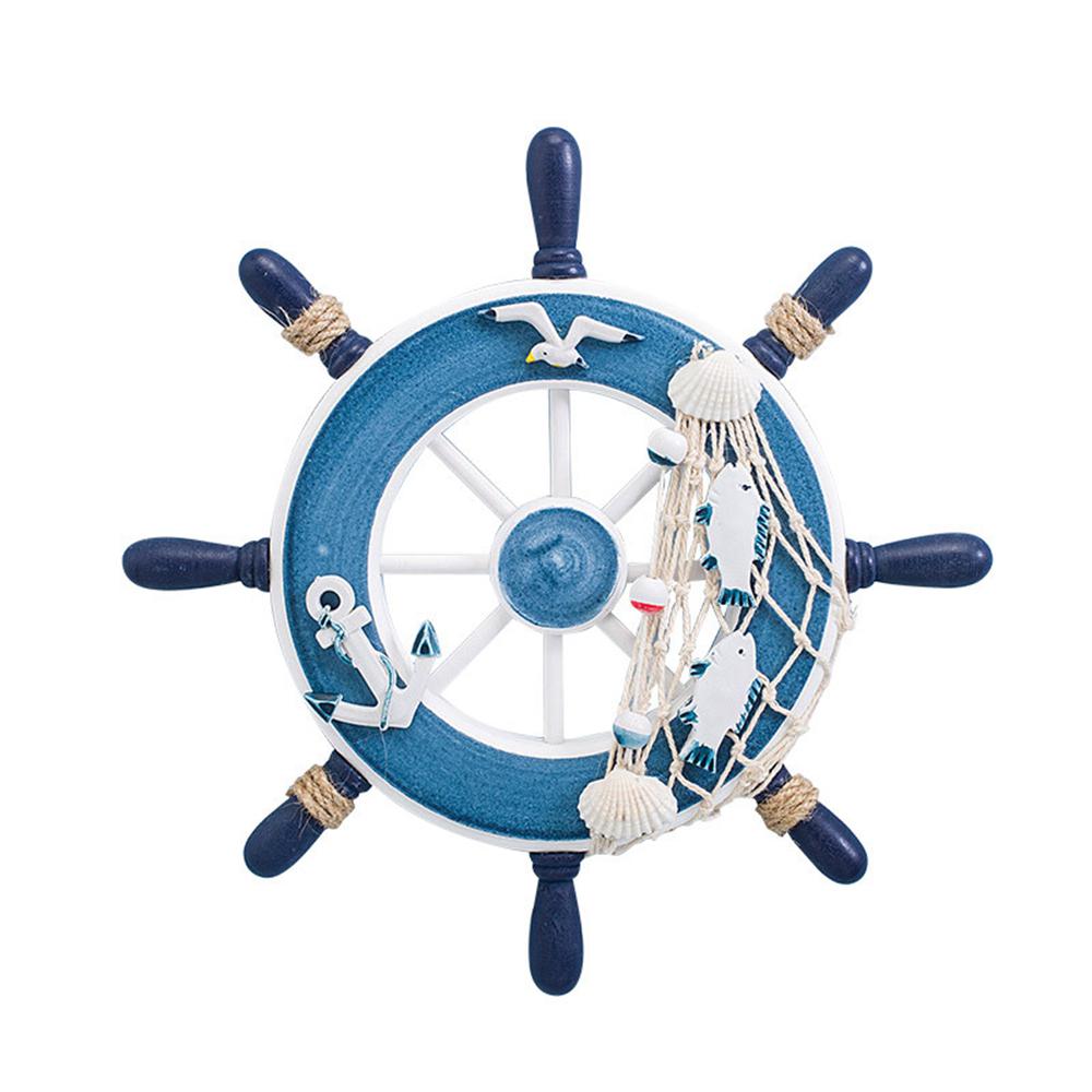 Искусство Пляж Домашнее Украшение Ремесел Корабль Рулевое Колесо Декор Стены Висячие Украшения Деревянная Лодка