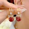 Ribbon Pearl Earrings New Premium Zirconia Hundred Fashion Silver Needle Earrings for Women
