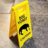 Creative Dog Cat Vomit Caution Sign Wet Floor Warning Sign Weatherproof Plastic Outdoor Garden Yard Lawn Warning Sign Decoration
