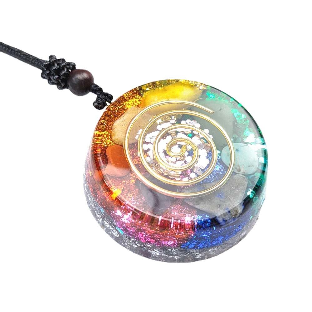 Women's Natural Quartz Druzy Chakra Gemstone Pendant Necklace with Heart Shape DIY Jewelry Accessories Perfect Gift