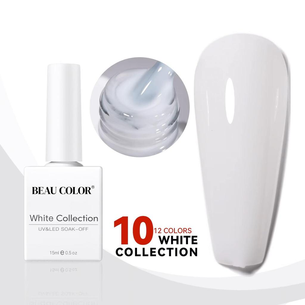 BEAU COLOR 15 мл 12 цветов Молочно-белая коллекция УФ/LED гель-лак для ногтей Гель-лак для ногтей Soak Off Varnish для домашнего маникюра и маникюрного салона