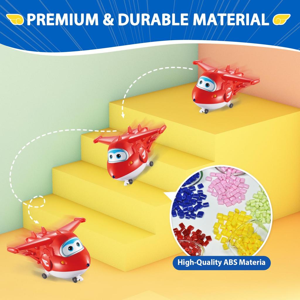 Супер Крылья - 5-дюймовый Трансформирующийся Персонаж 4 Штуки Джет Пол Астра Донни Самолет Игрушка Игровой Набор Дошкольные Игрушки для Мальчиков и Девочек 3 4 5 лет Самолет