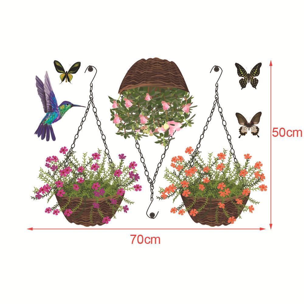Цветочные наклейки Гостиная Стена Фон Наклейки На Стены Спальня Комната Стены Украшения Наклейки Обои Самоклеящиеся Наклейки