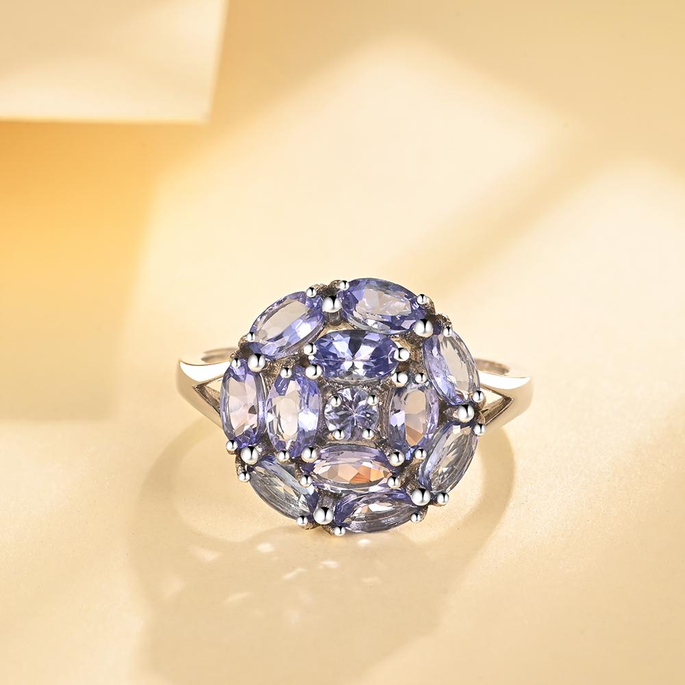 Светло-роскошное женское кольцо с синим танзанитом из стерлингового серебра 925 пробы, простой дизайн, подарок на годовщину