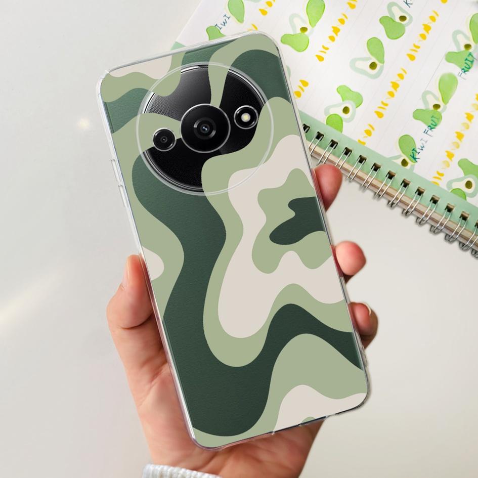 For Funda Xiaomi Redmi A3 Case 2024 Fashion Flower Transparent Silicone Soft TPU Phone Case For Xiomi Redmi A3 RedmiA3 4G Covers