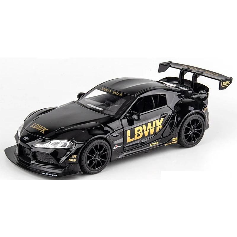 1/22 Diecast Alloy Model Car Miniature Toyota Supra Racing Metal Sportcar Metal Collected for Children Kids Gifts Hottoys Toy for Boys
