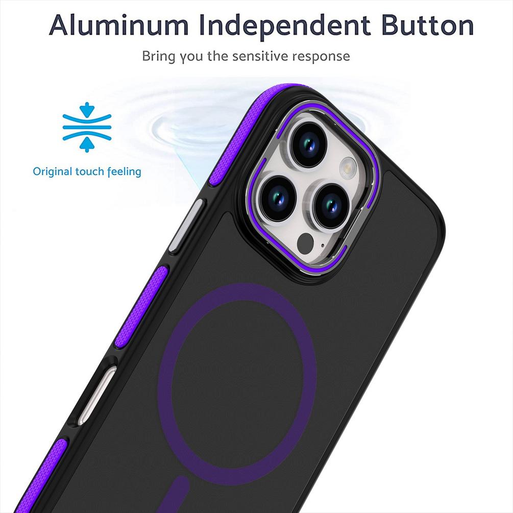 Чехол Magsafe Magnet Wireless Charging Case для iPhone 16 Pro Max 15 14 13 12 11 с металлическим держателем, жесткой защитой, подставкой для камеры, противоударным защитным чехлом