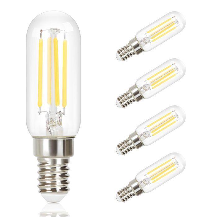 Pack de 4 ampoules LED E14 - NETTLIFE - T25 Ampoule Edison - Filament blanc chaud 2700K - 4W - Verre rétro