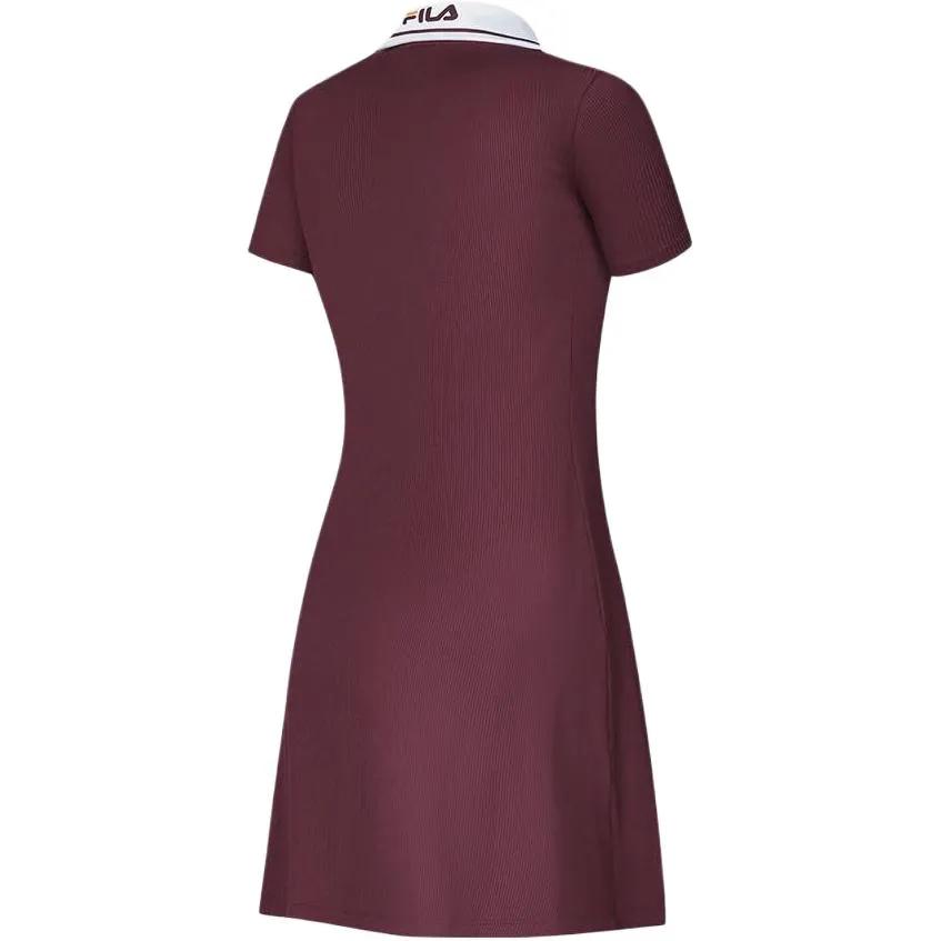 FILA Short Sleeved Dress Women's Wine Red (Unisex) Short-Sleeved Dresses A11W423304F WI