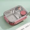850ml 304 Stainless Steel Insulated Large Capacity Portable Divided Sealing Bento Lunch Box With Sauce Box School Office Camping