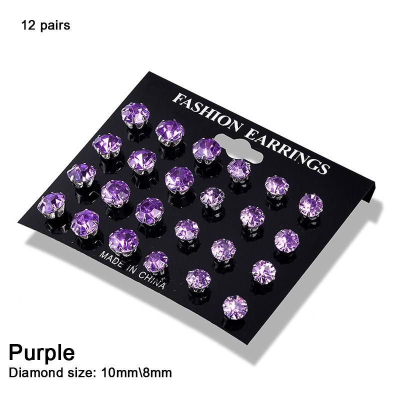 12 пар/компл. изысканный элегантный свадебный комплект серег-гвоздиков, очаровательные простые женские серьги с цирконом, комплект ювелирных аксессуаров, подарки XYZ