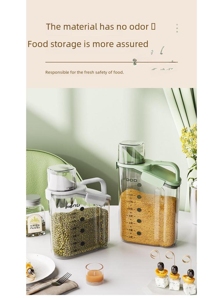 Большая прозрачная влагонепроницаемая банка для зерна с крышкой для сохранения свежести на кухне