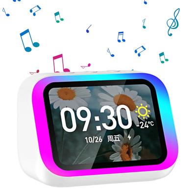 Умный Bluetooth-динамик с большим экраном, настольный динамик, часы, декор для спальни, голосовой помощник