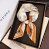 Luxury Fashion Imitation Silk Square Scarf Double-sided Print Scarf Women‘s Neckerchief Bandanas Foulard Hairband Neck Tie Wraps