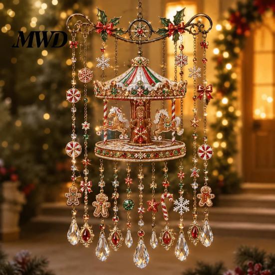 Calming Home Decor for Living Room Christmas Wind Chime, Acrylic Sun Catcher Outdoor Garden Patio Decorative Wall Art Bedroom Decor, Hanging Yard with