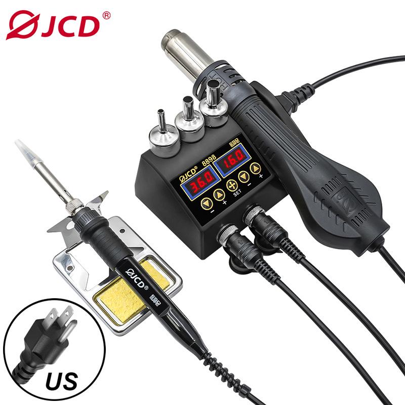 JCD 8898 Двухэкранная высокомощная станция для термофена и паяльника, настенное исполнение с постоянным контролем температуры.