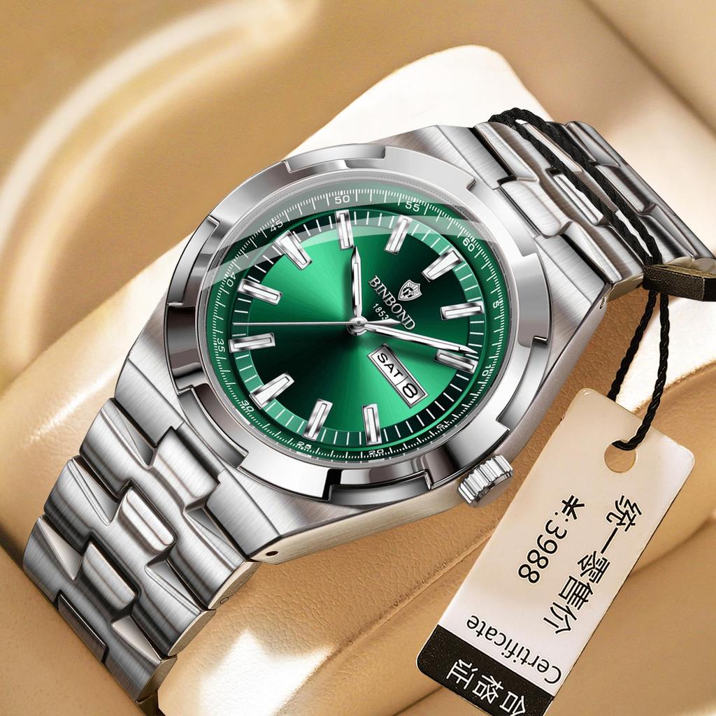 Мужские многофункциональные водонепроницаемые часы BINBOND со светонакопителем