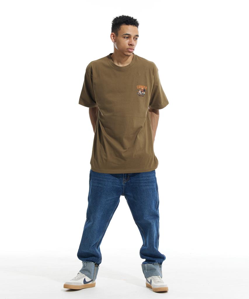 CREAM SODA LAB Motocamp Small Logo Short Sleeve T-Shirt Olive