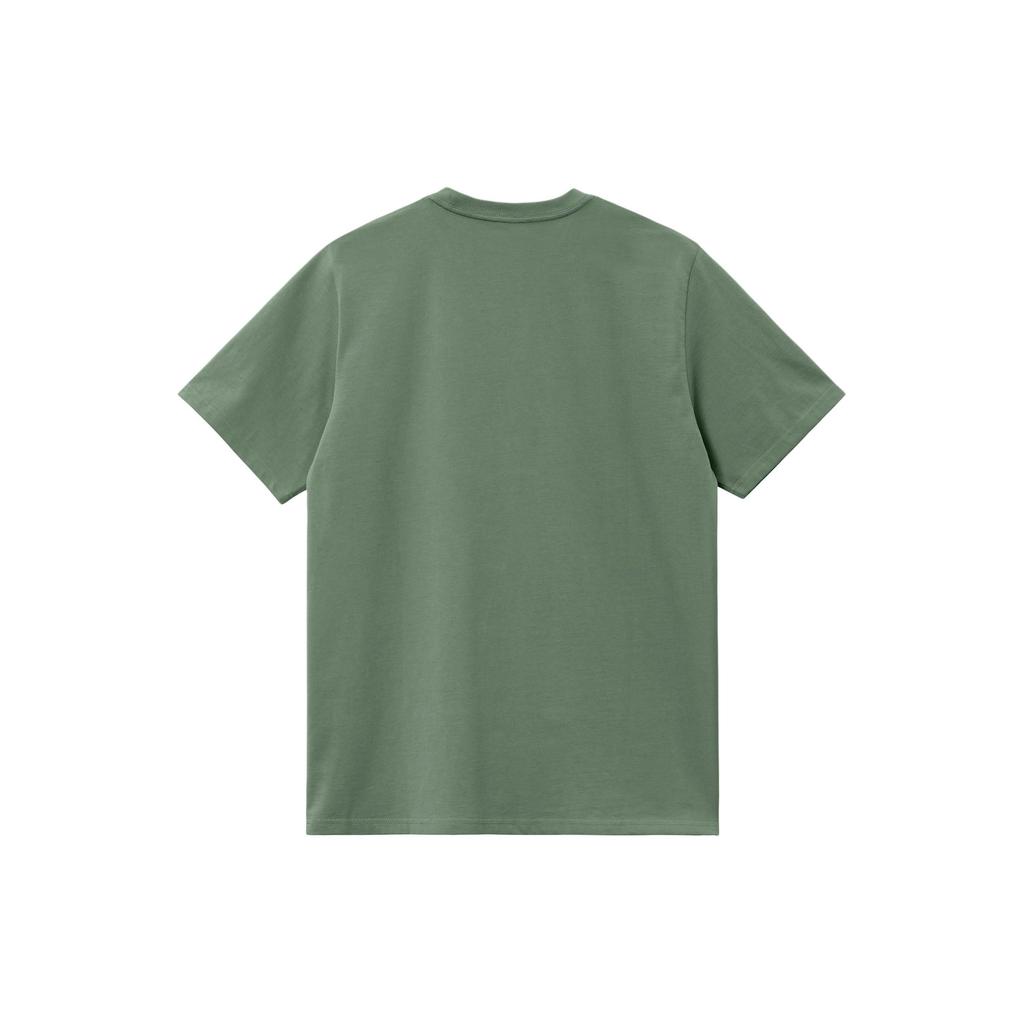 Carhartt WIP SS24 S/S Футболка с карманом и тканой графической этикеткой на переднем кармане Мужские футболки Зеленый I030434-1YF-XX