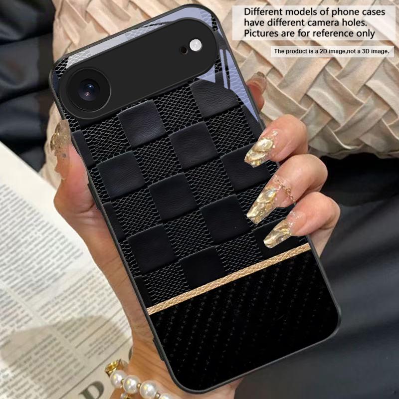 Элемент с текстурой чешуи Для iPhone 11 Pro 12 13 mini 14 15 Pro Max 16 E 17 Air XS Max XR 8 7 Plus SE 5 6 Черный Стеклянный чехол для телефона