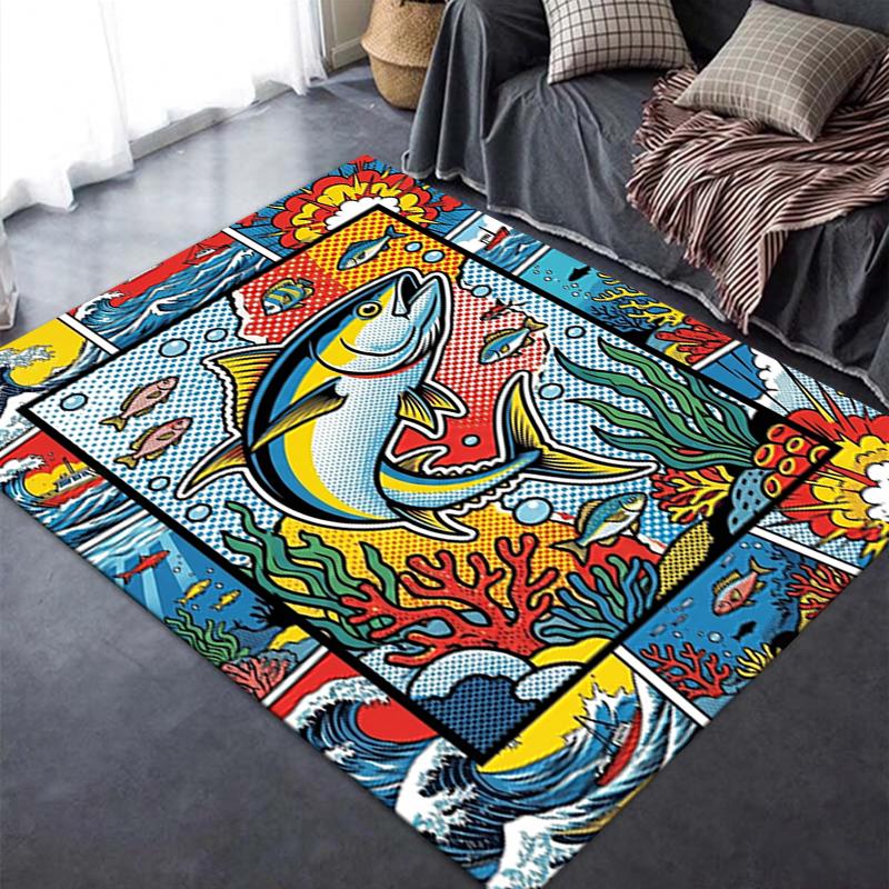 2025 New Ocean Carpet Rug for Living Room Bedroom Home Sofa Decoration,Kids play Non-slip Floor Mat102