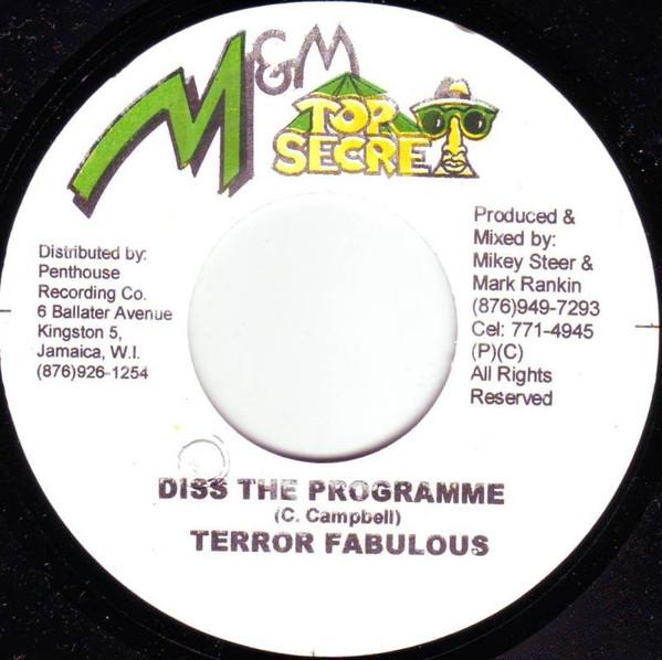Пластинка 7 дюймов TERROR FABULOUS Diss The Programme NONE MM Top Secret Ямайка Регги Ска Даб Б/у