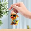 Yousheng Car Rearview Mirror Pendant Cartoon Duck Key Chain 2D Acrylic Flat Car Ornament Safe Driving Accessory