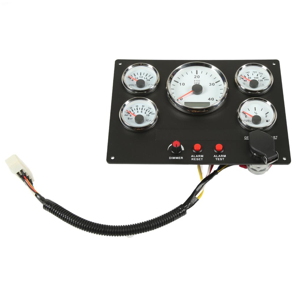 Панель приборов лодки Тахометр 4000 об/мин Уровень топлива Температура воды Датчик давления масла Вольтметр Набор из 5 приборов для приборной панели