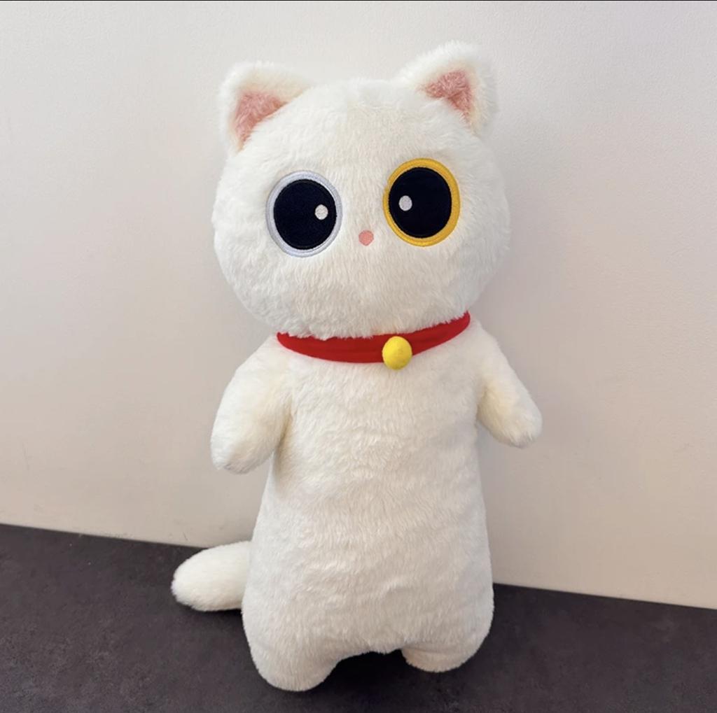 Kawaii Siamese Cat Plush Toy Long Oblong Orange Black Kitten Cats Nap Sleep Pillow For Kids School Home Bed Decor Hug Cushion