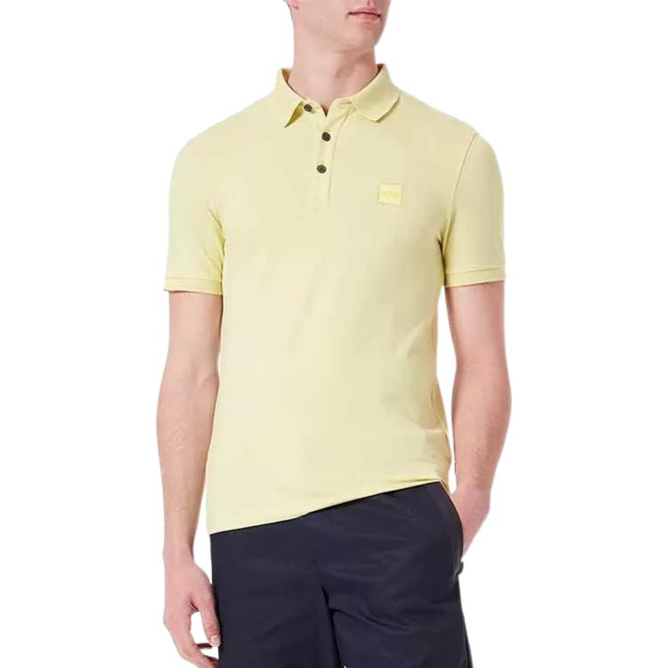 HUGO BOSS Polo Shirts Men's Yellow Polo Collar Moderate Straight Fit 50472668-742