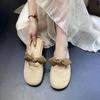 Slippers Fashion Summer Women's 2025 New Bow One Pedal Flat-bottomed Lazy Bag Head Half Slippers Outer Wear Women