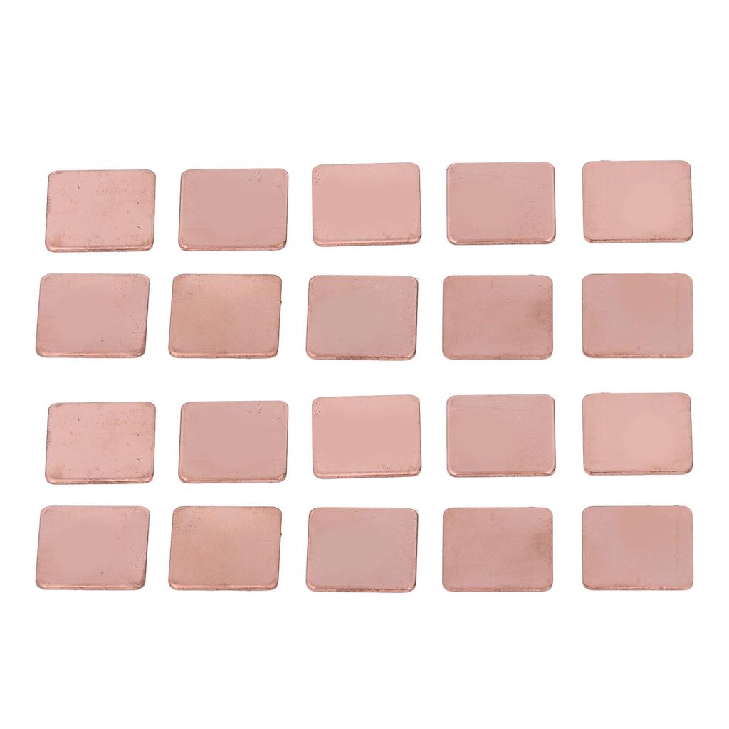 20 шт. Прокладка-радиатор из красной меди для ноутбука, видеокарты, радиаторная пластина, медная прокладка для CPU GPU, толщина прокладки 1,5 мм 0,06 дюйма