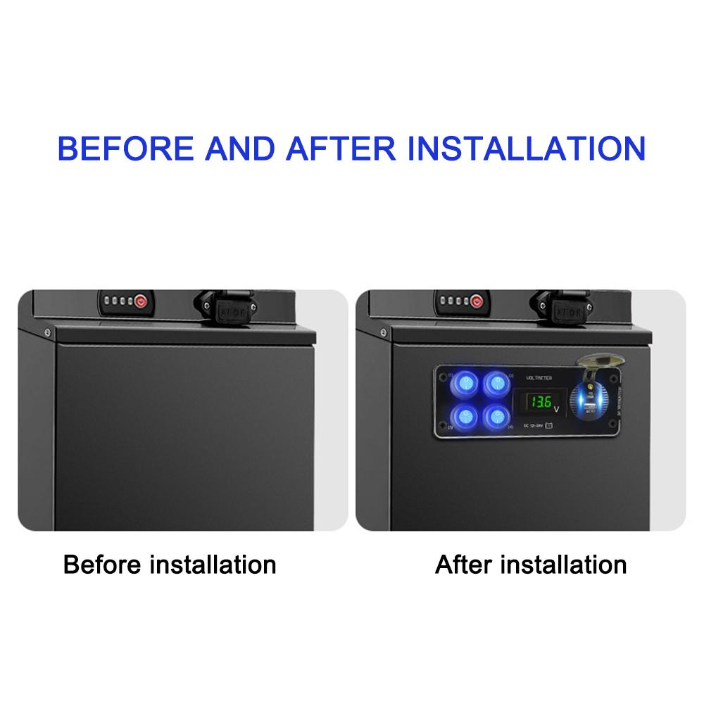 QC3.0 Car Push Button Toggle Switch Panel 12-24V For Car RV Truck ATV UTV Camper Caravan PD Voltmeter 4 Gang Switch Panel